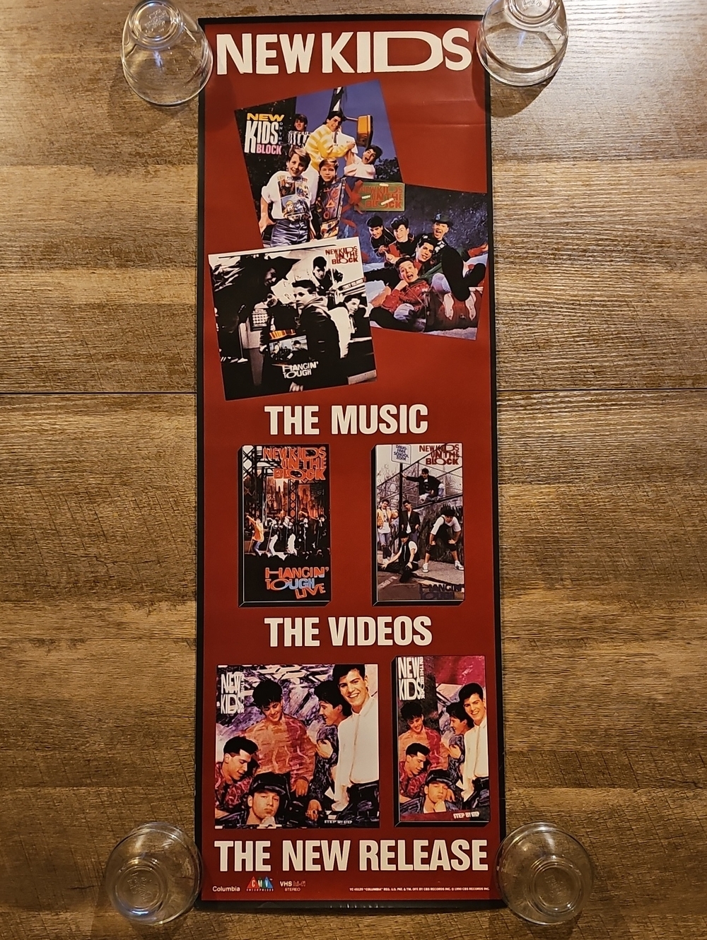 Vintage 1990 New Kids On The Block VHS Promo Poster